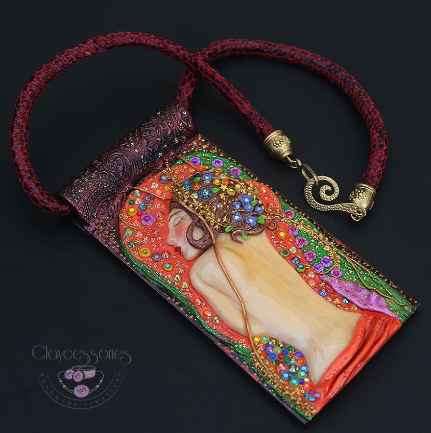 I Use Polymer Clay To Reproduce Fragments Of Gustav Klimt's Paintings