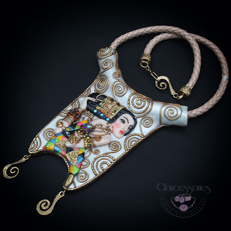 I Use Polymer Clay To Reproduce Fragments Of Gustav Klimt's Paintings