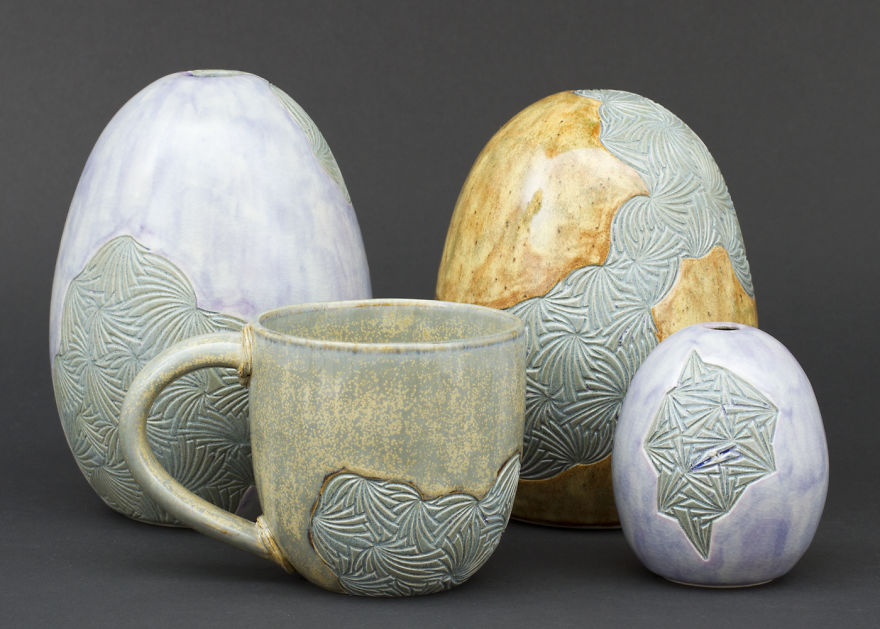 I Took My Design From Drawing In Grade School Paper Margins And Carve It Into The Surfaces Of My Ceramics