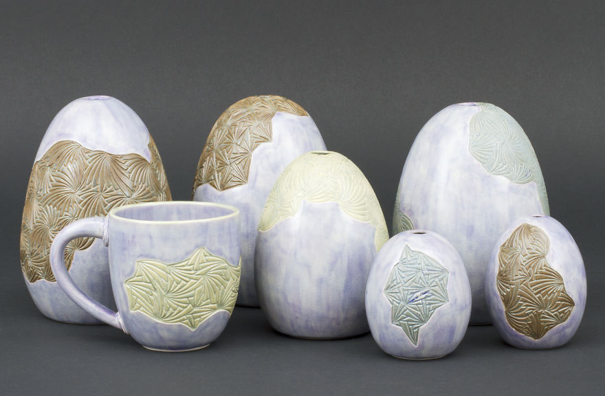 I Took My Design From Drawing In Grade School Paper Margins And Carve It Into The Surfaces Of My Ceramics