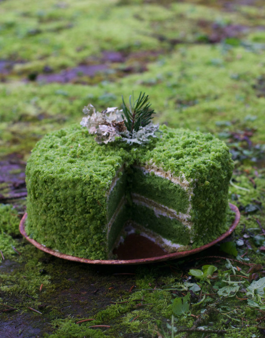 Lemon And Stinging Nettle Moss Cake