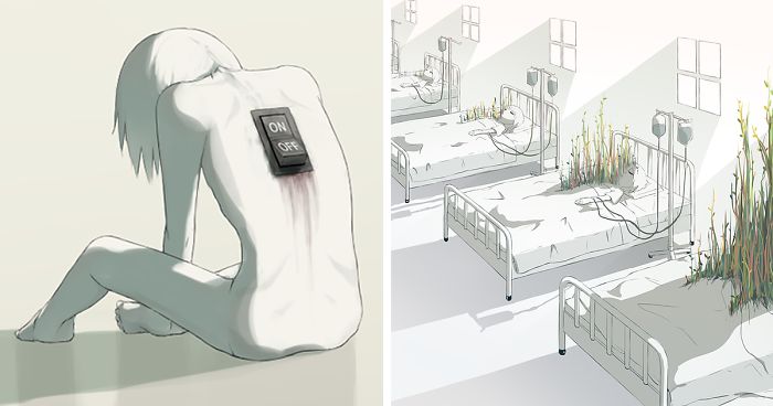 50 Powerful Illustrations By Japanese Artist That Will Make You Think (New Pics)