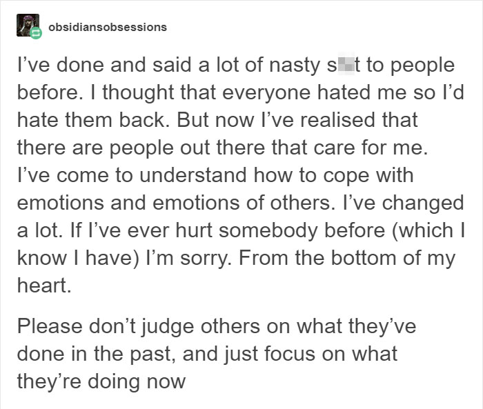 This Person Confesses To Doing Horrible Things In The Past And Explains Why Nobody Should Judge Him For It