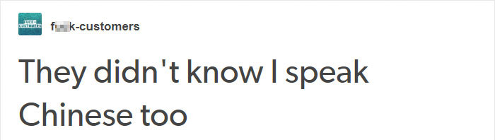 Asshole Chinese Customer Doesn't Realize The Cashier Can Understand Chinese