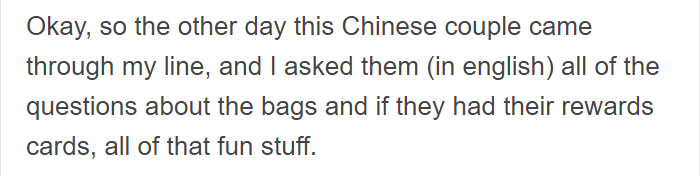 Asshole Chinese Customer Doesn't Realize The Cashier Can Understand Chinese Asshole Chinese Customer Doesn't Realize The Cashier Can Understand Chinese