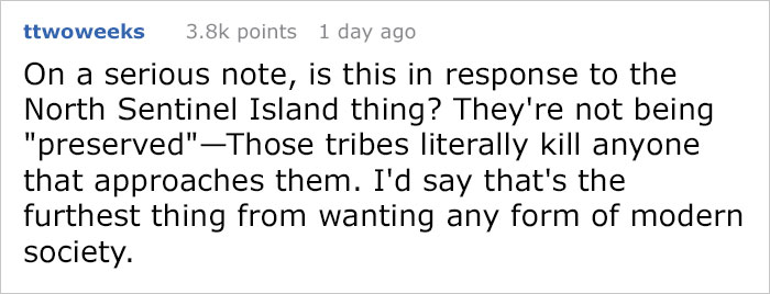 Writer Who's Against Illegal Immigration Says Government Should Bring Civilization To 'Uncontacted Tribe', Gets Murdered By Words Writer Who's Against Illegal Immigration Says Government Should Bring Civilization To 'Uncontacted Tribe', Gets Murdered By Words