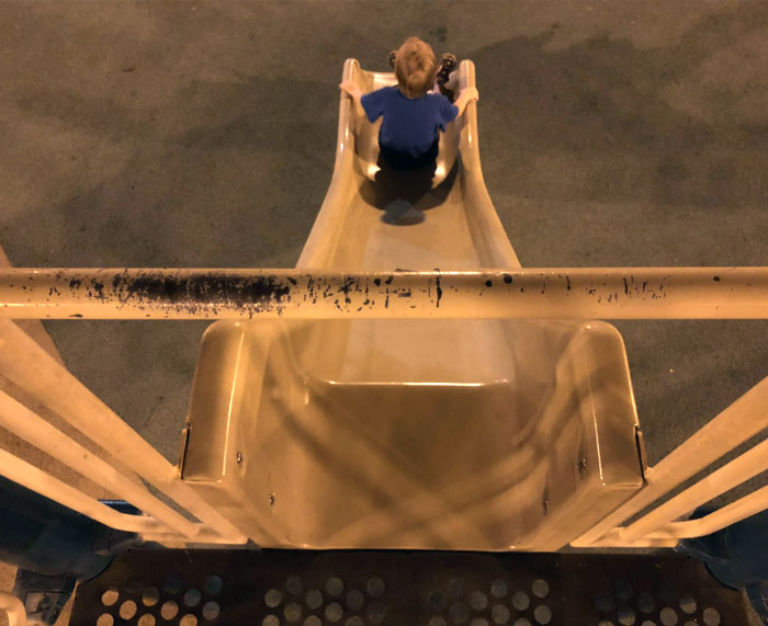 The Bar On This Slide Is Worn Away By Wedding Rings