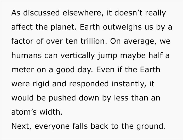 Scientist Hilariously Answers What Would Happen If Everybody On Earth Jumped At The Same Time Scientist Hilariously Answers What Would Happen If Everybody On Earth Jumped At The Same Time