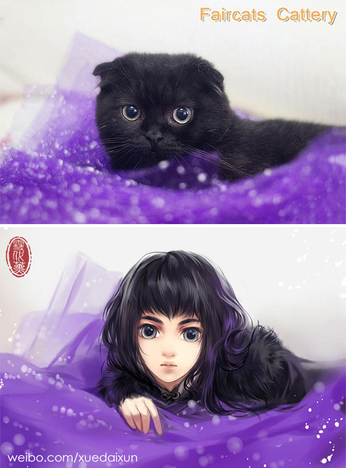 Chinese Artist Creates Human Version Of Adorable Kittens