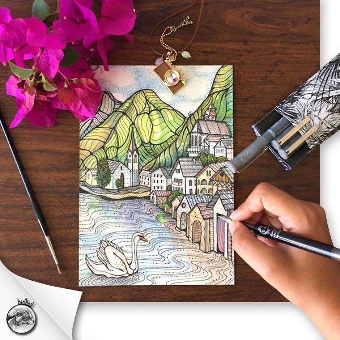 To Go Around The World To Love Beautiful Of Nature. I Made This Illustration For 3 Weeks.