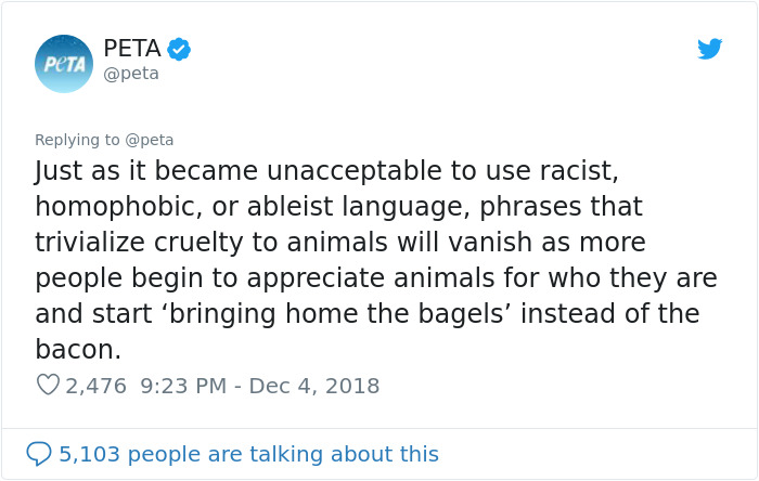 PETA Asks People To Stop Using "Anti-Animal" Phrases And People Can't Help But Laugh PETA Asks People To Stop Using "Anti-Animal" Phrases And People Can't Help But Laugh