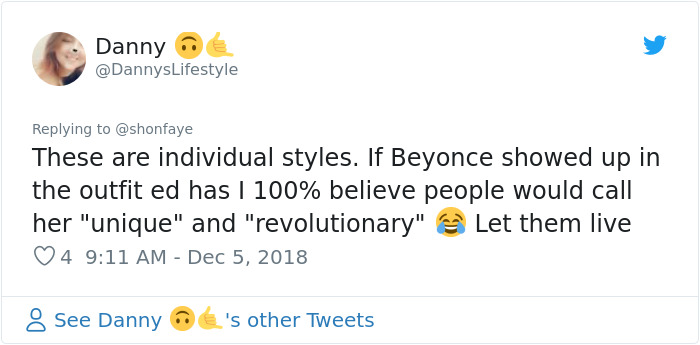 Woman Calls Out The Way Ed Sheeran Dressed Next To Beyonce, Gets Destroyed On Twitter Woman Calls Out The Way Ed Sheeran Dressed Next To Beyonce, Gets Destroyed On Twitter