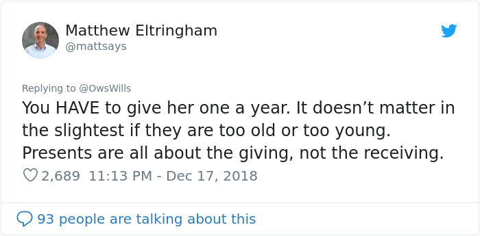 Dying Man Bought Christmas Gifts For Neighbor's 2-Year-Old That She Will Be Getting Until 2032 Dying Man Bought Christmas Gifts For Neighbor's 2-Year-Old That She Will Be Getting Until 2032