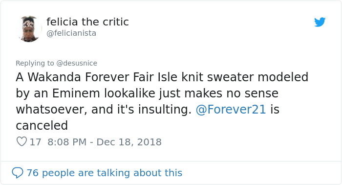 One Man Perfectly Shut Down People Who Called Forever 21 Racist Over White Model In A Wakanda Sweater