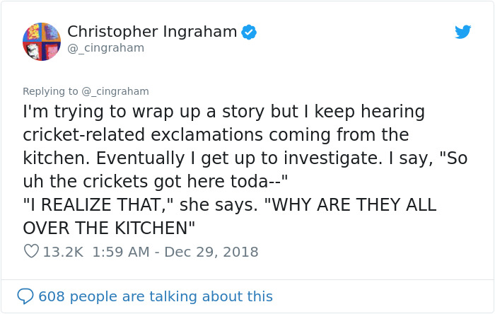 Man Accidentally Unleashes 250 Crickets In His House And People Are In Tears With Laughter Man Accidentally Unleashes 250 Crickets In His House And People Are In Tears With Laughter