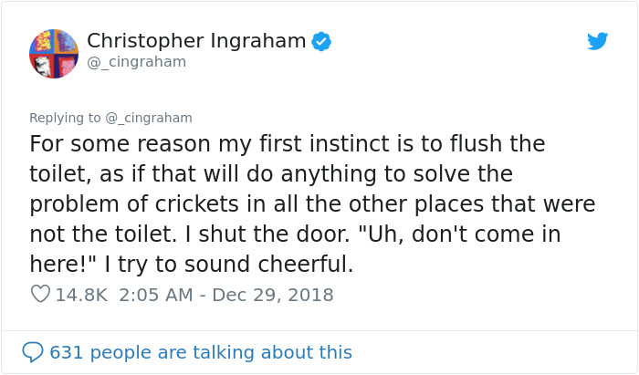 Man Accidentally Unleashes 250 Crickets In His House And People Are In Tears With Laughter