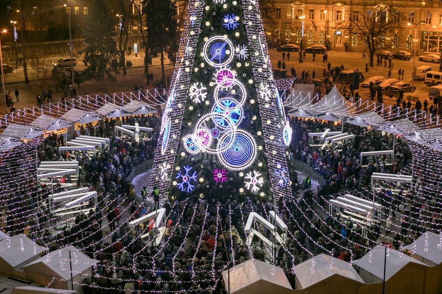 Spectacular Christmas Tree Illuminated With 5 Km Of Lighting Announces The Holiday Season In Vilnius Spectacular Christmas Tree Illuminated With 5 Km Of Lighting Announces The Holiday Season In Vilnius