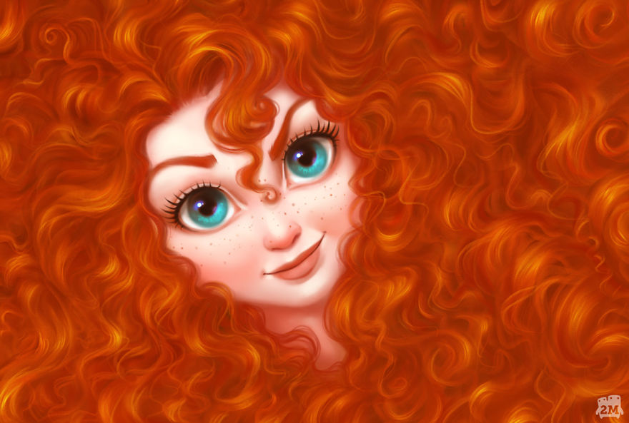 Artists Highlight The Hair Of Disney Princesses And The Result Is Magical