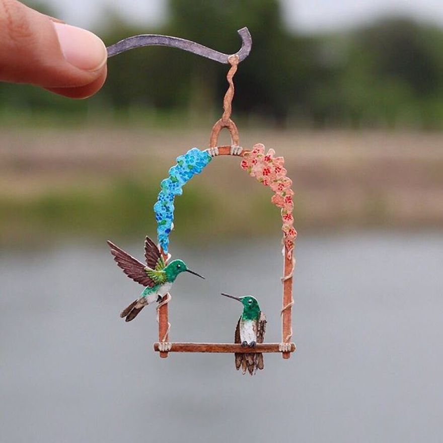 Hummingbirds On A Floral Perch