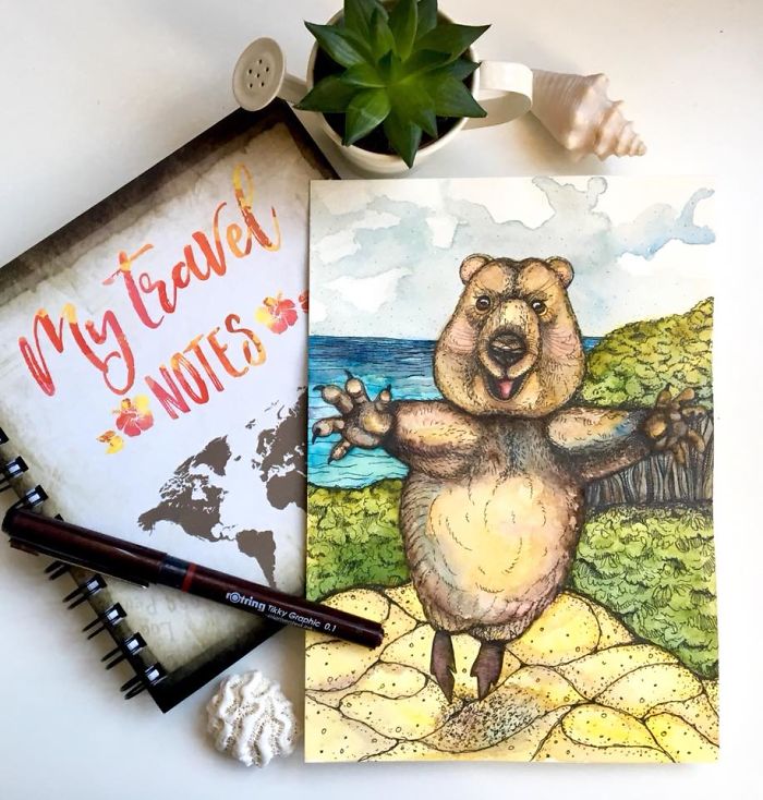 To Go Around The World To Love Beautiful Of Nature. I Made This Illustration For 3 Weeks.