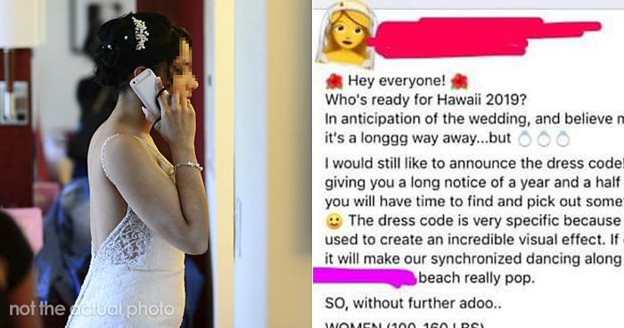 Bride Asks Guests To Dress Based On Their Weight, Completely Loses It When Someone Shames Her On Reddit