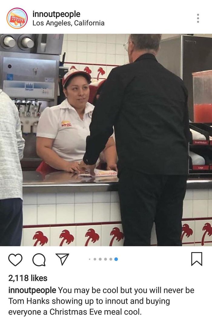 Tom Hanks Buying Everyone Meals For Christmas Eve