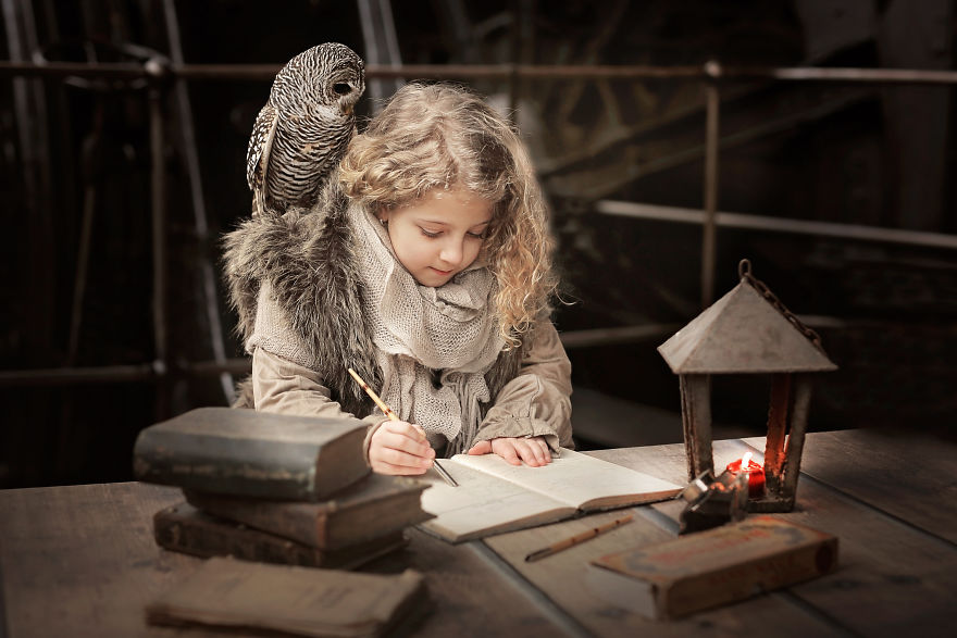 My Project Of Photographing Children With Owls