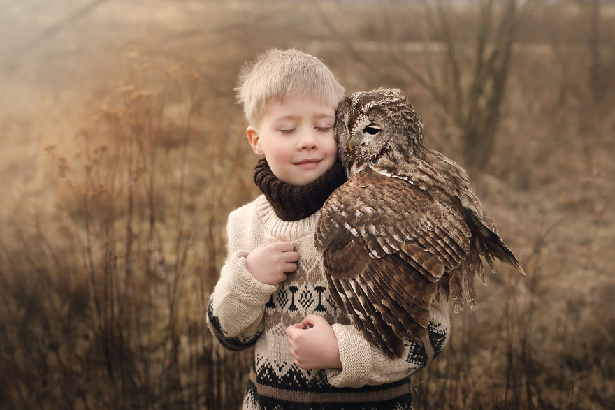 My Project Of Photographing Children With Owls