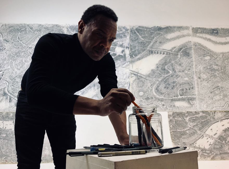 We Carefully Hand-Sketched The Entire City Of Perth, Scotland To The Smallest Detail