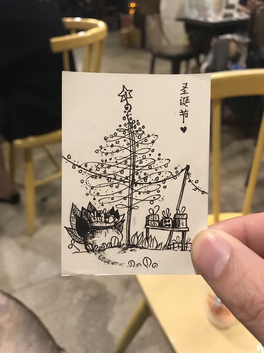 I Drew 24 Pictures Of Christmas Tree In Small Paper Notes In My Coffee Time. These Chrismas Trees Can Be Become True By Your Hands.