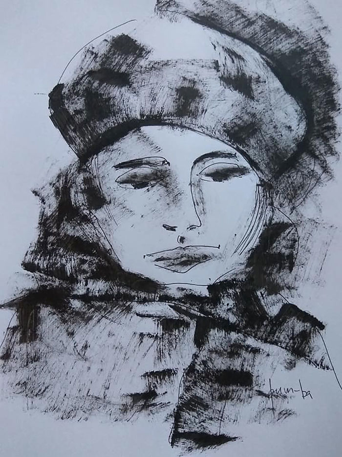 I Sketch Interesting People On The Metro Every Monday While Going To Classes With My Special Needs Child