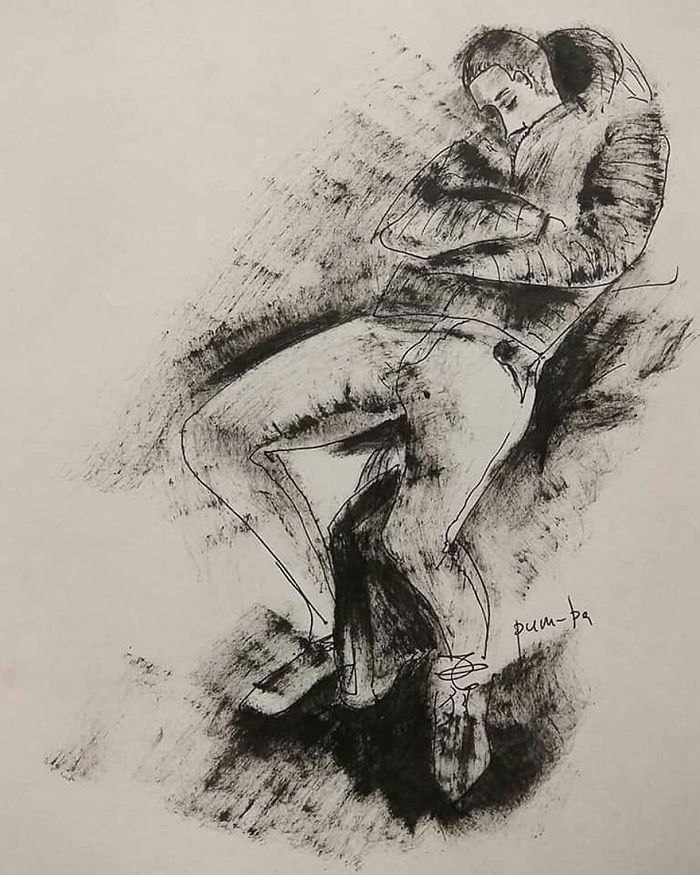 I Sketch Interesting People On The Metro Every Monday While Going To Classes With My Special Needs Child