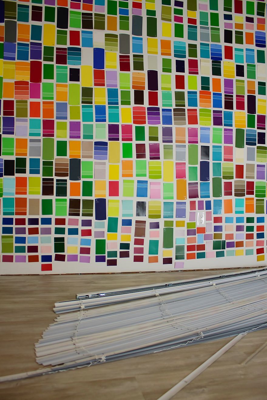 We Made An Unconventional Christmas Tree From A Stack Of Paint Samples And Some Old Blinds We Made An Unconventional Christmas Tree From A Stack Of Paint Samples And Some Old Blinds