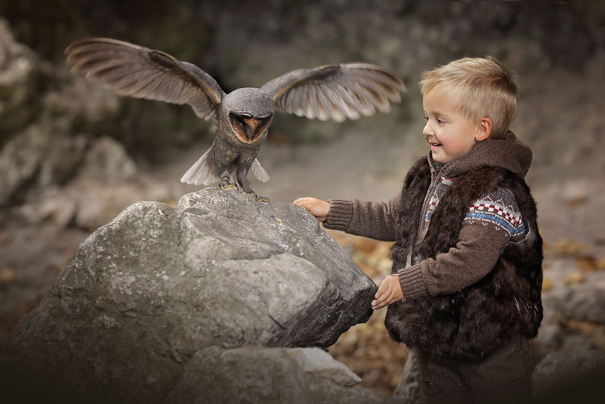 My Project Of Photographing Children With Owls