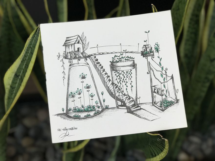 I Drew A Collection Of 9 Ideas About Mixing Plants And Home's Broken Things