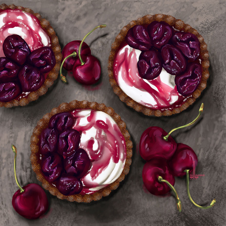 Chocolate Cherry Cheese Cream Tarts