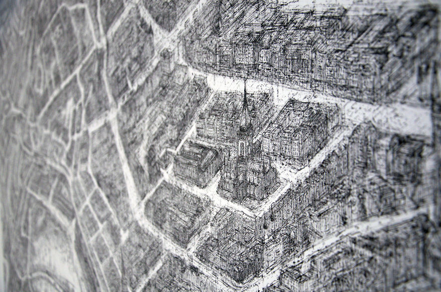 We Carefully Hand-Sketched The Entire City Of Perth, Scotland To The Smallest Detail