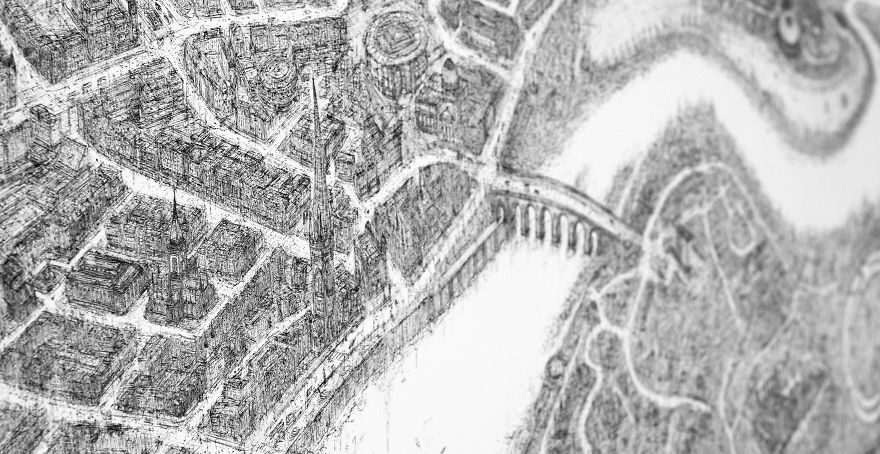 We Carefully Hand-Sketched The Entire City Of Perth, Scotland To The Smallest Detail We Carefully Hand-Sketched The Entire City Of Perth, Scotland To The Smallest Detail