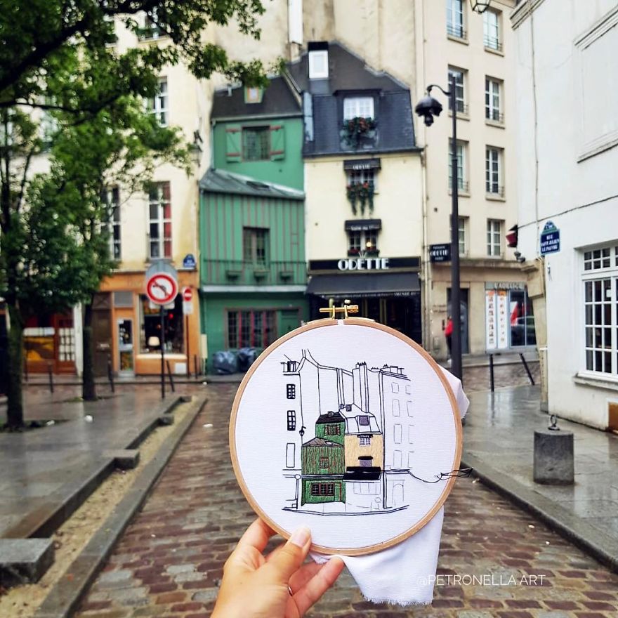 The European Architecture Immortalized In Embroidery By A Young Couple