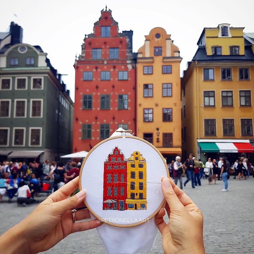 The European Architecture Immortalized In Embroidery By A Young Couple
