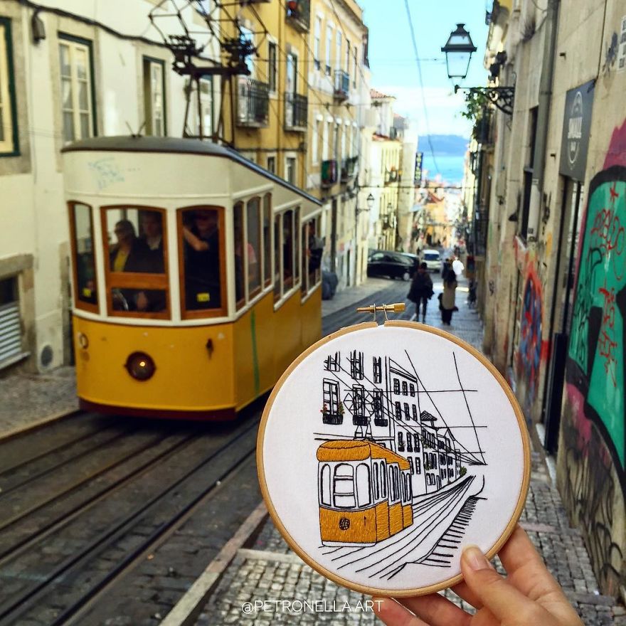 The European Architecture Immortalized In Embroidery By A Young Couple