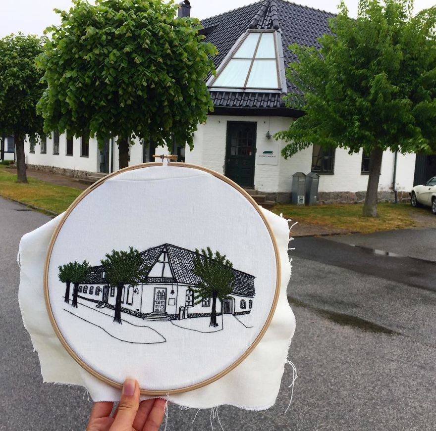 The European Architecture Immortalized In Embroidery By A Young Couple