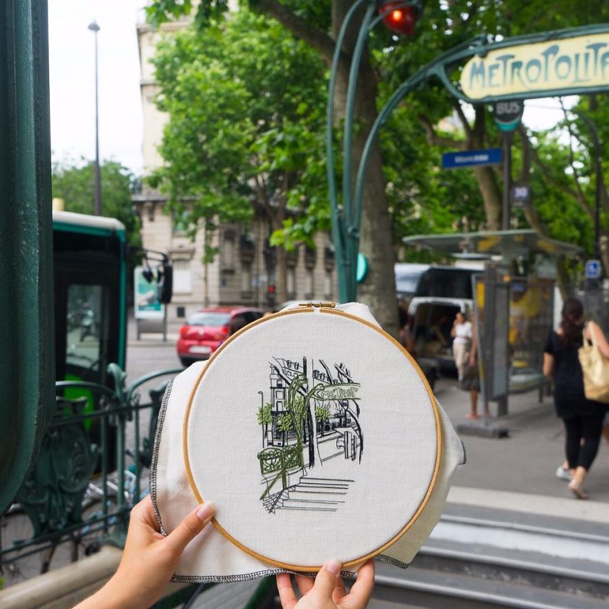 The European Architecture Immortalized In Embroidery By A Young Couple