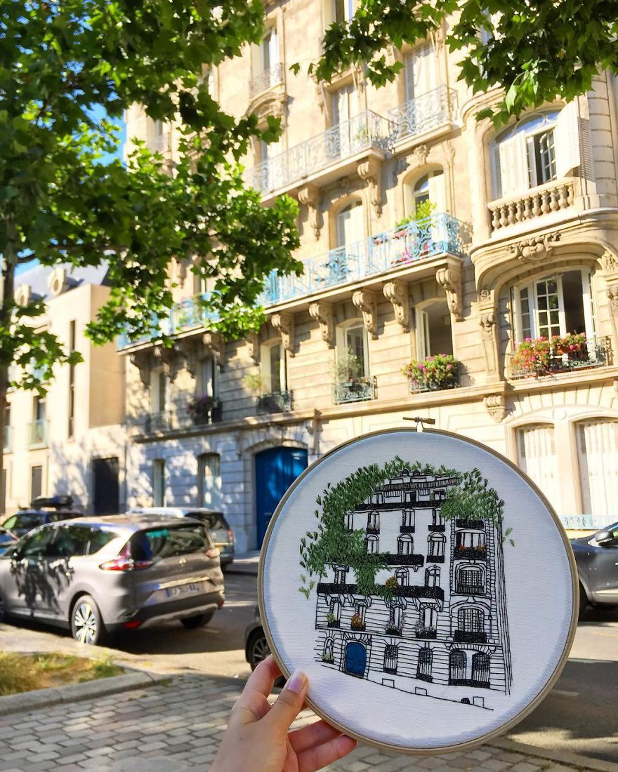 The European Architecture Immortalized In Embroidery By A Young Couple