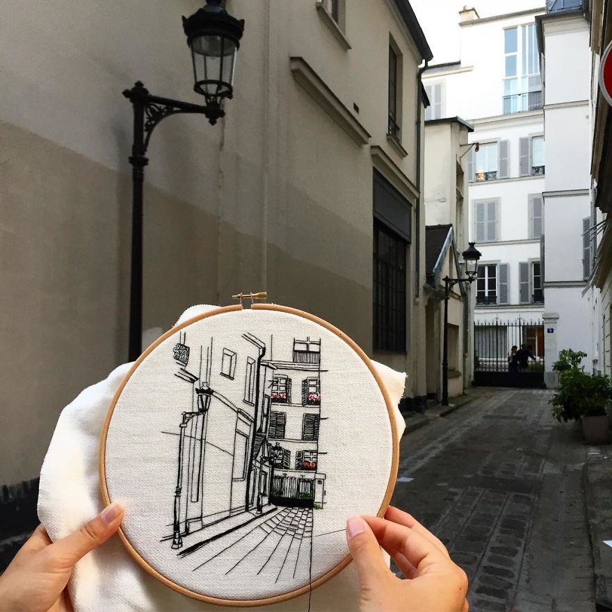 The European Architecture Immortalized In Embroidery By A Young Couple