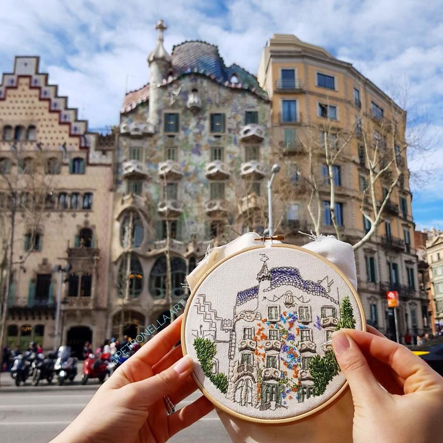 The European Architecture Immortalized In Embroidery By A Young Couple