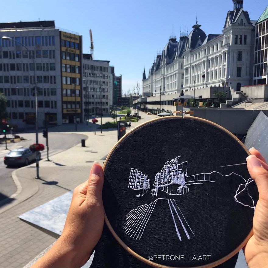 The European Architecture Immortalized In Embroidery By A Young Couple