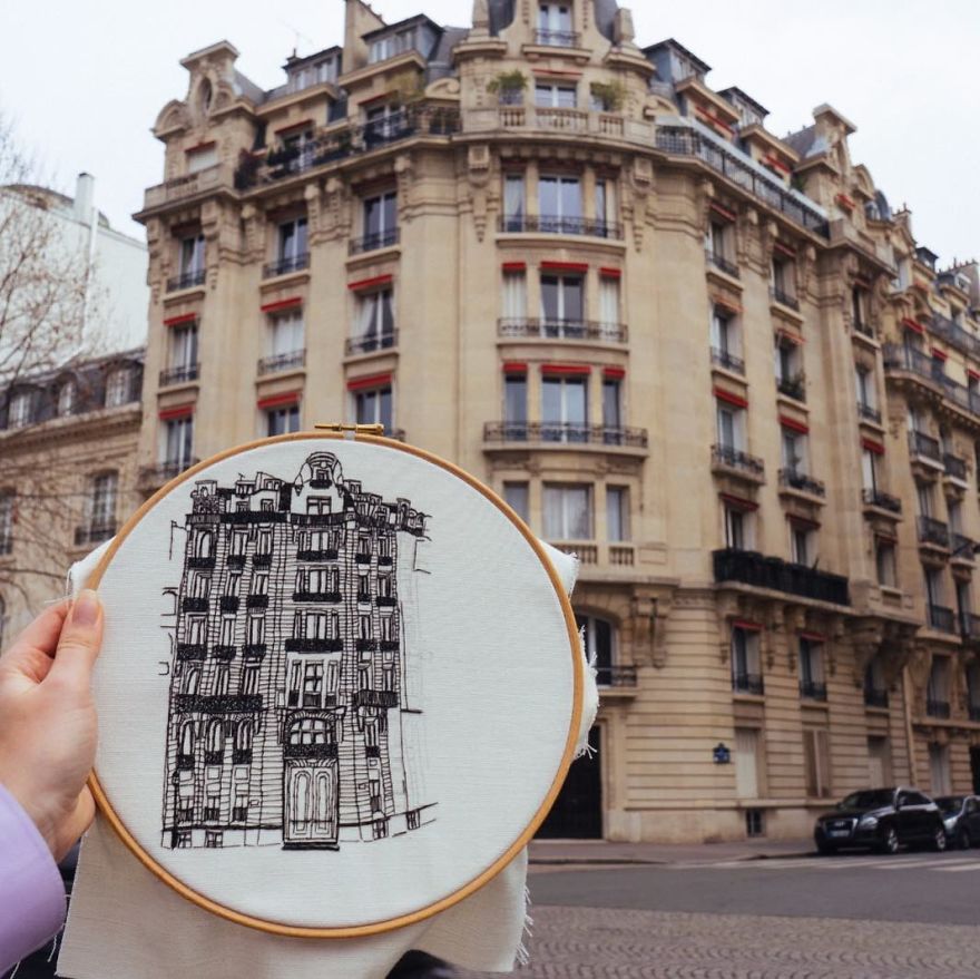 The European Architecture Immortalized In Embroidery By A Young Couple