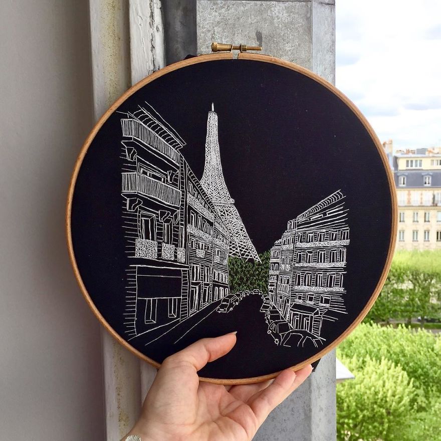 The European Architecture Immortalized In Embroidery By A Young Couple