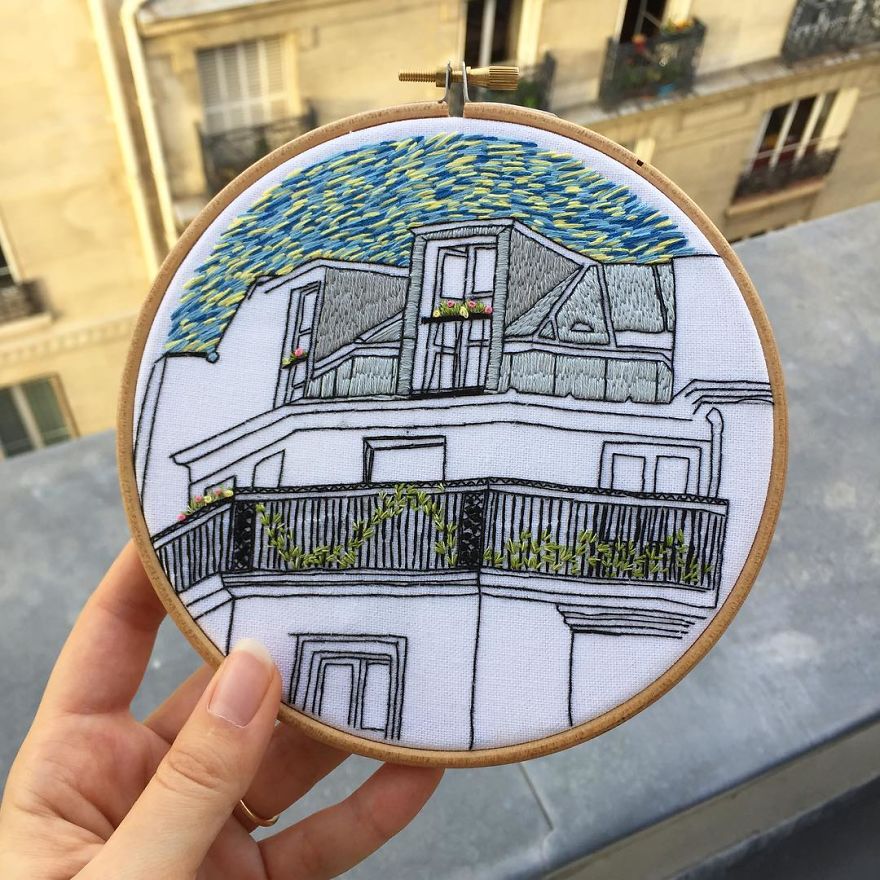 The European Architecture Immortalized In Embroidery By A Young Couple